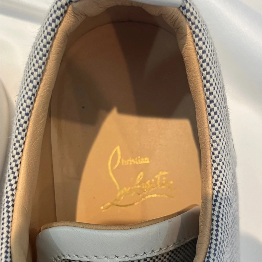 Christian Louboutin White and Blue Men's Athletic Sneakers